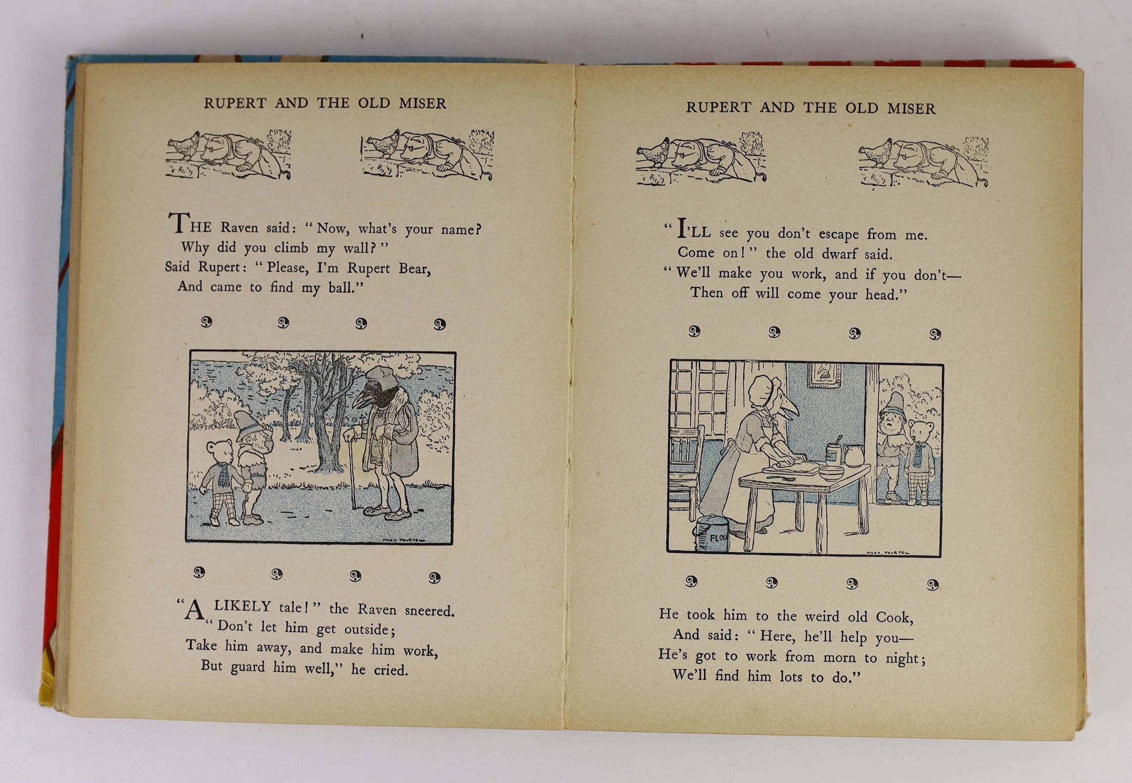Tourtel, Mary - The Rupert Story Book, 1st edition, 4to, pictorial boards, ownership inscription neatly written in ‘’belongs to’’ box, Samson Low, Marston & Co., Ltd., London, 1938